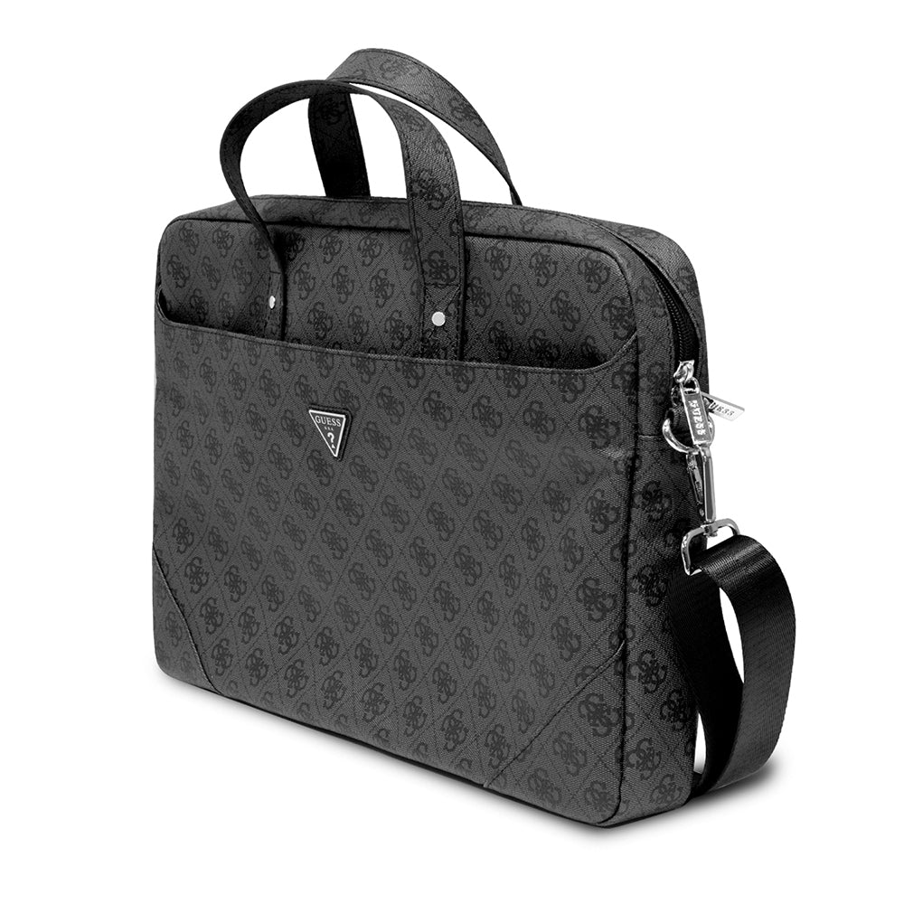 Guess Orijinal Lisanslı Sıcak Damgalı 4G Desenli Üçgen Logolu Omuz Askılı 15-16 inç Laptop Çantası