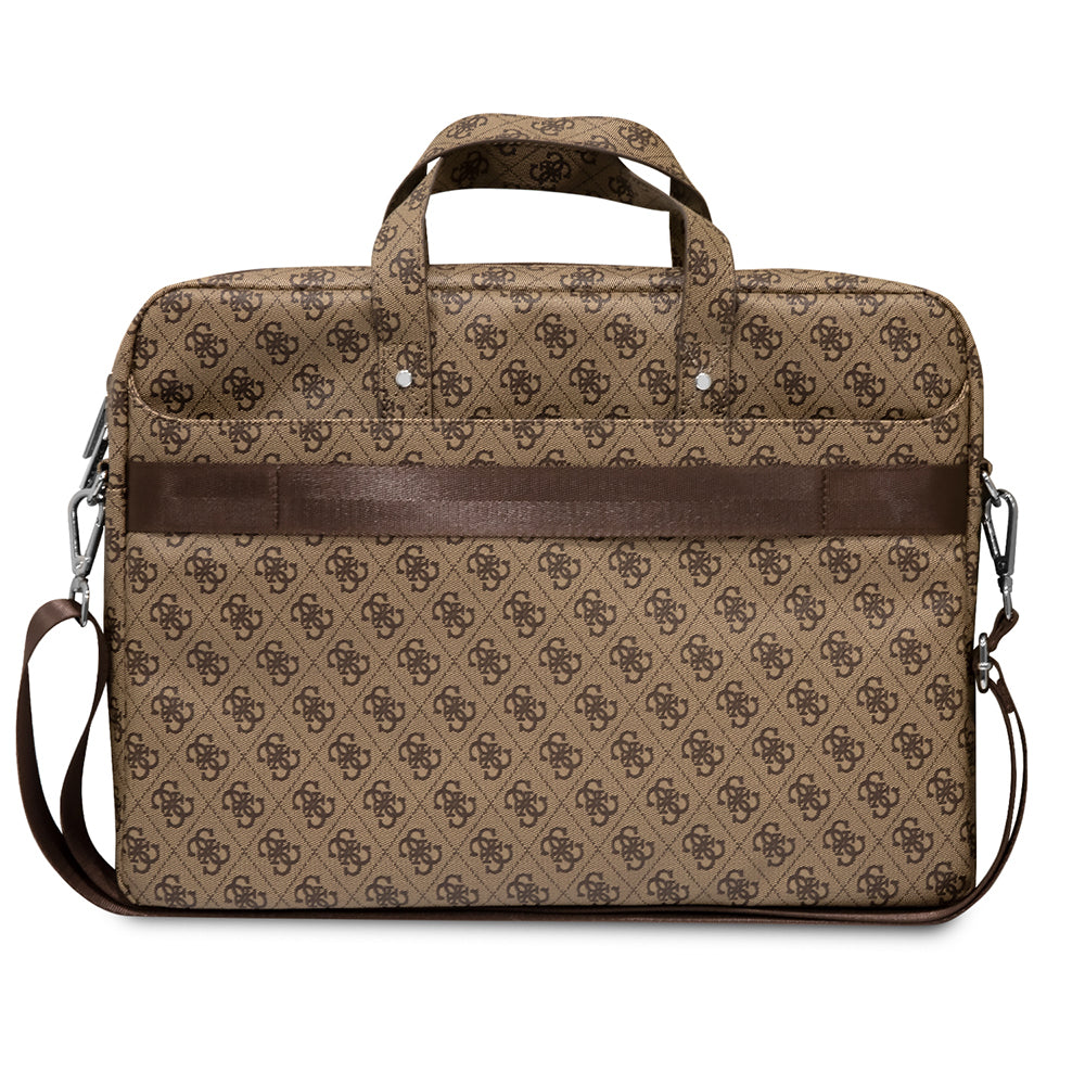 Guess Orijinal Lisanslı Sıcak Damgalı 4G Desenli Üçgen Logolu Omuz Askılı 15-16 inç Laptop Çantası