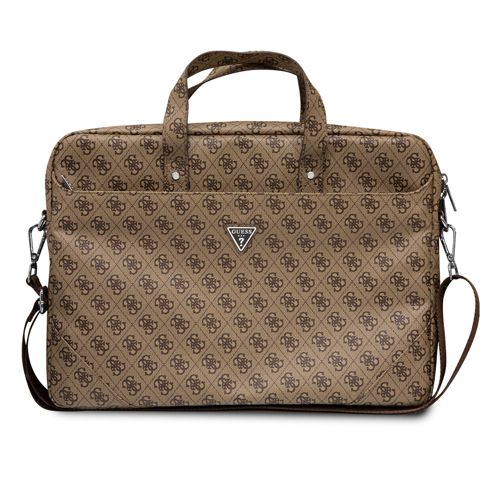 Guess Orijinal Lisanslı Sıcak Damgalı 4G Desenli Üçgen Logolu Omuz Askılı 15-16 inç Laptop Çantası