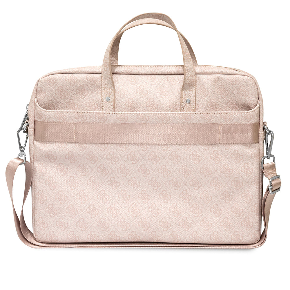 Guess Orijinal Lisanslı Sıcak Damgalı 4G Desenli Üçgen Logolu Omuz Askılı 15-16 inç Laptop Çantası