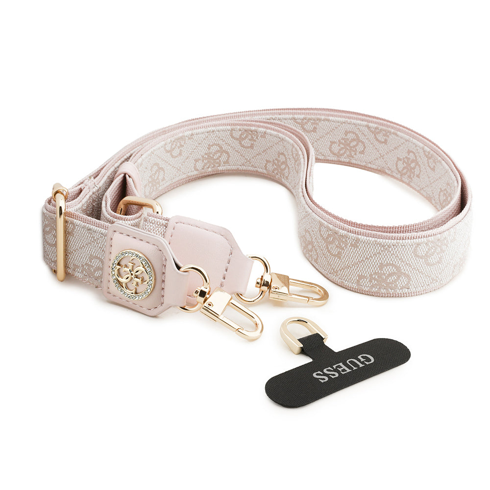 Guess Orijinal Lisanslı Taşlı 4G Metal Logolu Çapraz Vücut Telefon Askı Kayışı 150cm