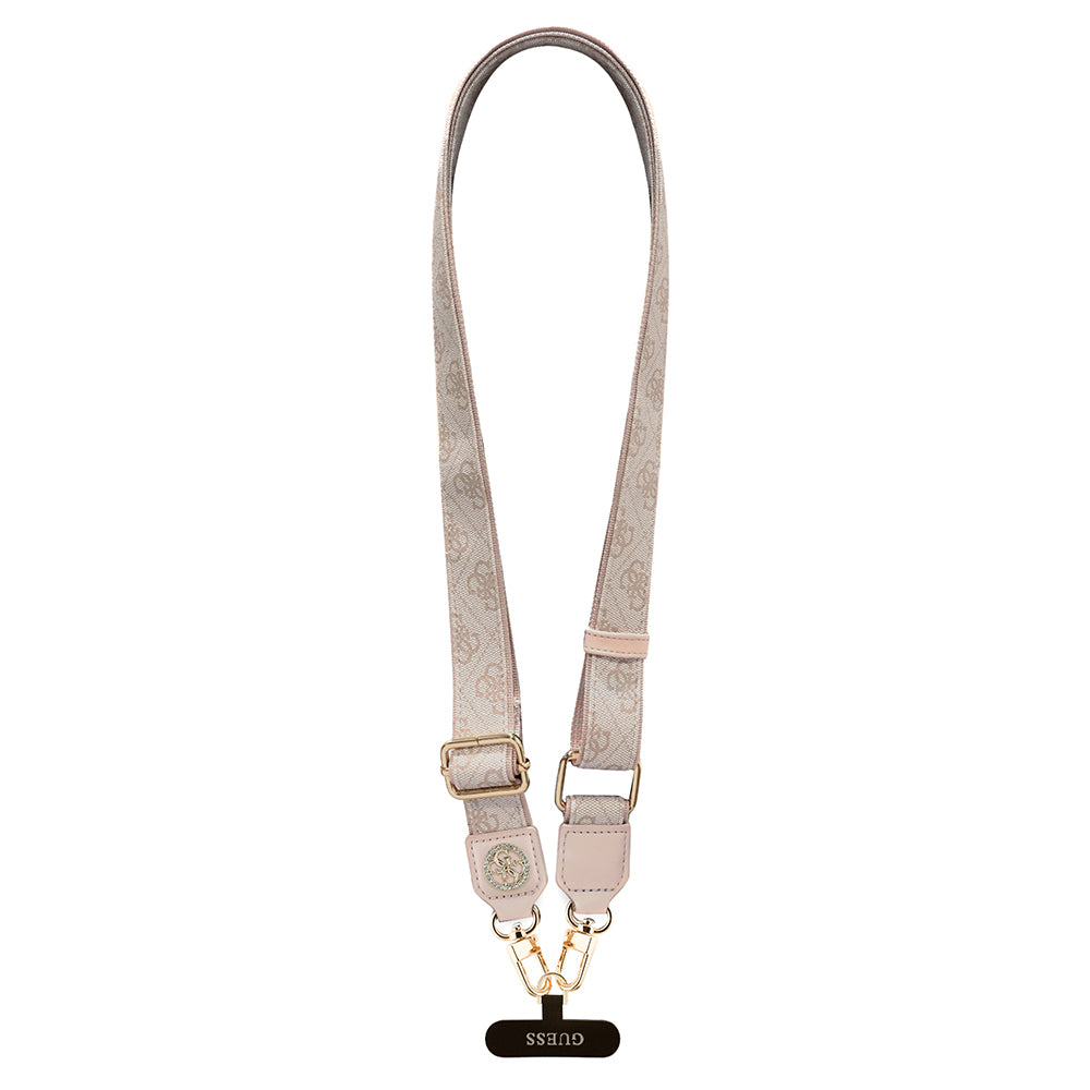 Guess Orijinal Lisanslı Taşlı 4G Metal Logolu Çapraz Vücut Telefon Askı Kayışı 150cm