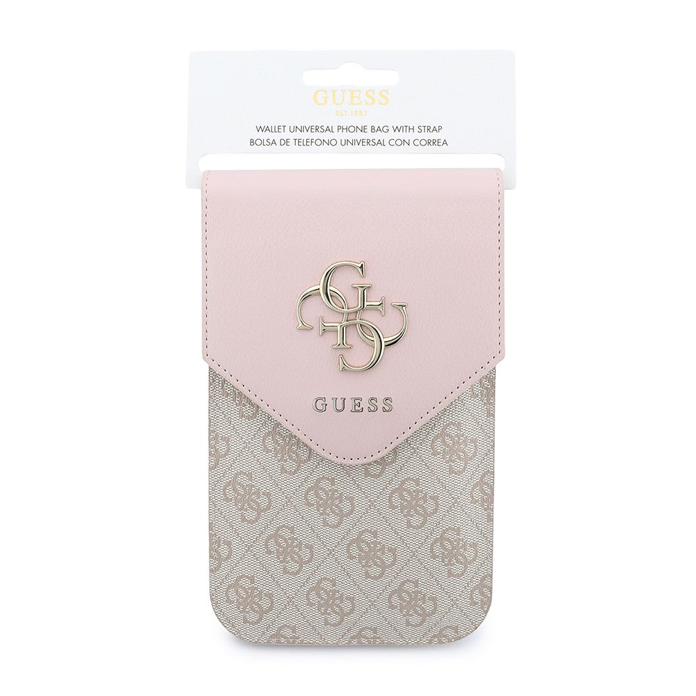 Guess Orijinal Lisanslı V Kılıf Tasarımlı 4G Desenli Büyük Logolu Kartlıklı Askılı Çanta
