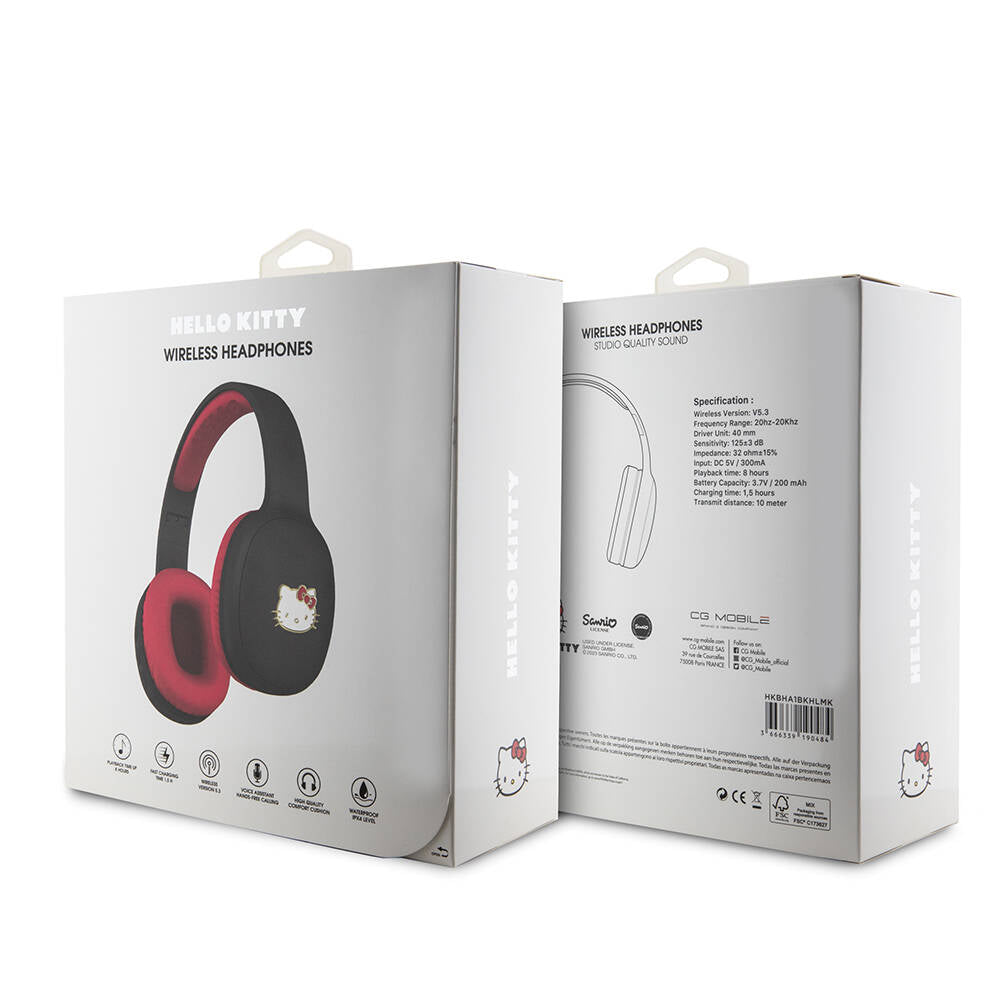 Hello Kitty Orijinal Lisanslı Ayarlanabilir Metal Kitty Logolu Oval Bluetooth 5.3 Kulaklık