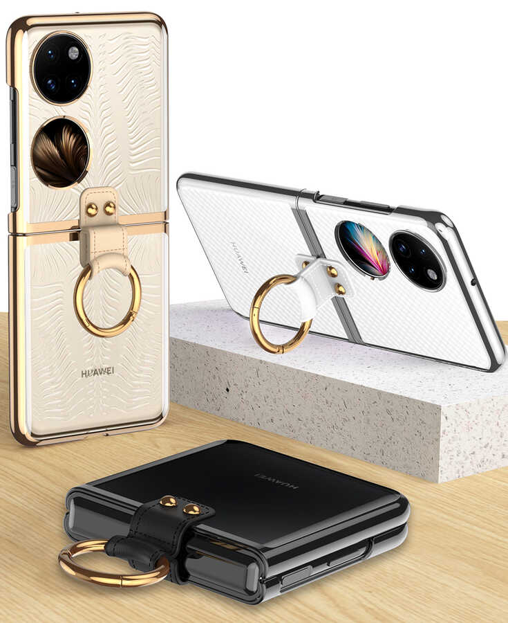 Huawei P50 Pocket Kılıf Zore Yüzüklü Kıpta Kılıf