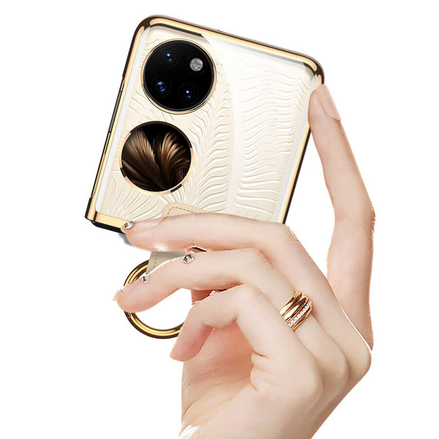 Huawei P50 Pocket Kılıf Zore Yüzüklü Kıpta Kılıf