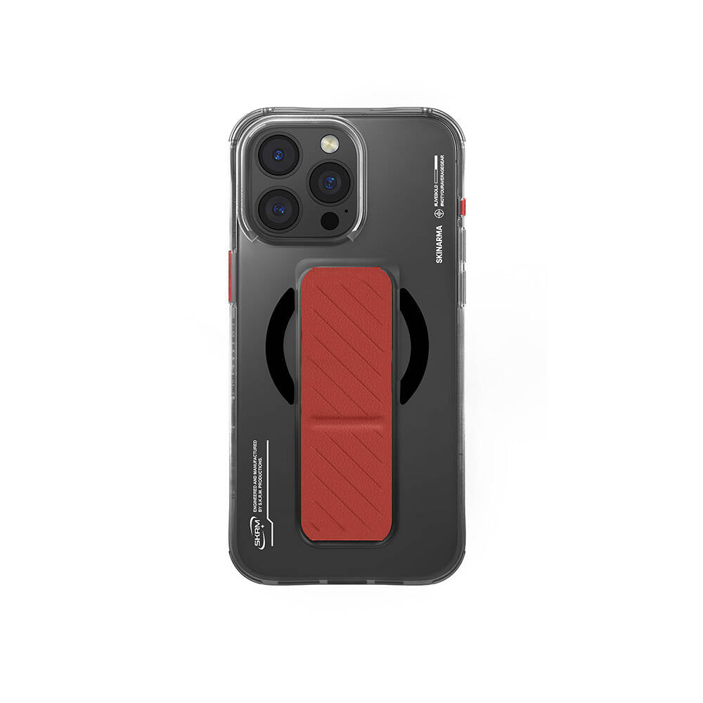 iPhone 16 Pro Kılıf M-safe Şarj Özellikli Teknoloji Desenli Standlı Skinarma Axon Kılıf