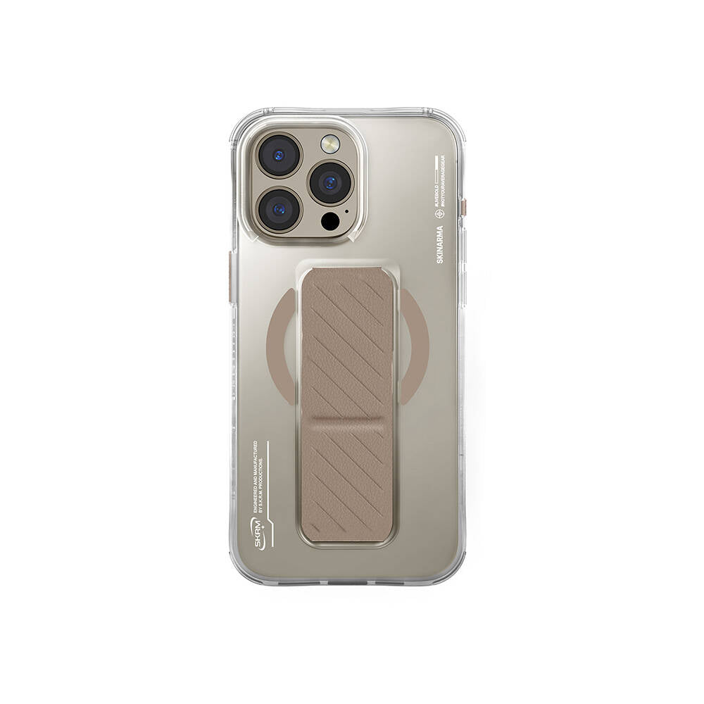 iPhone 16 Pro Kılıf M-safe Şarj Özellikli Teknoloji Desenli Standlı Skinarma Axon Kılıf
