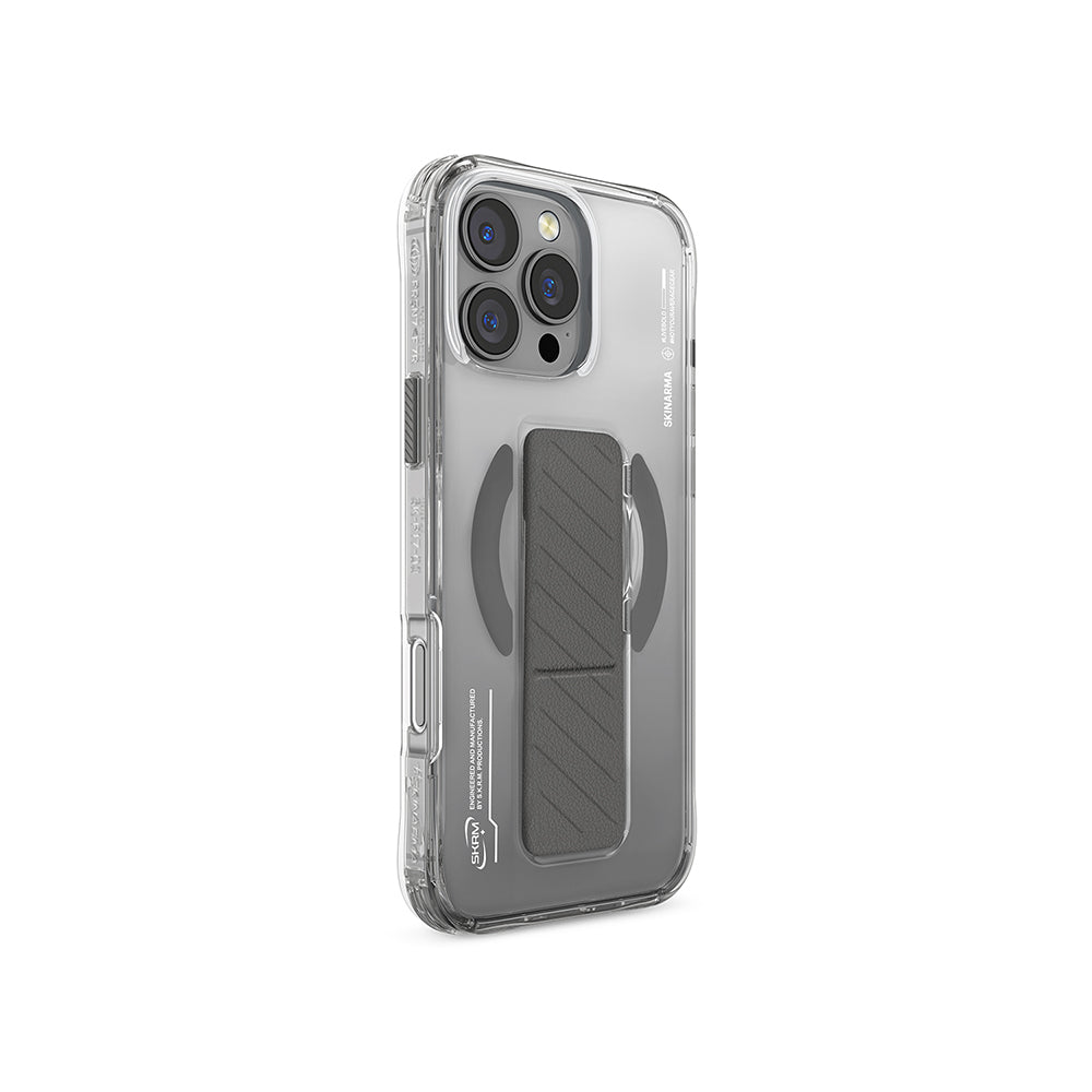 iPhone 16 Pro Kılıf M-safe Şarj Özellikli Teknoloji Desenli Standlı Skinarma Axon Kılıf