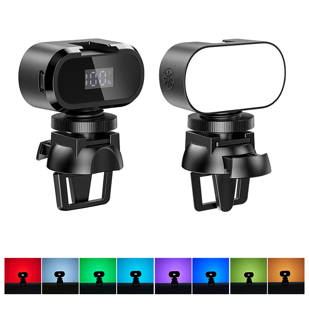 Jmary FM-16RGB Mandallı Dijital LED Göstergeli Telefon-Kamera Üstü RGB Lamba 750mAh
