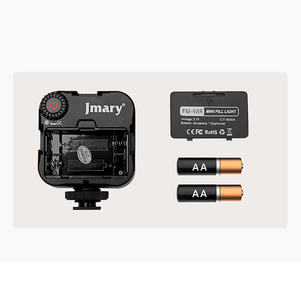 Jmary FM-48R Mini Fill Light Telefon-Kamera Üstü Pilli Aydınlatma Işığı