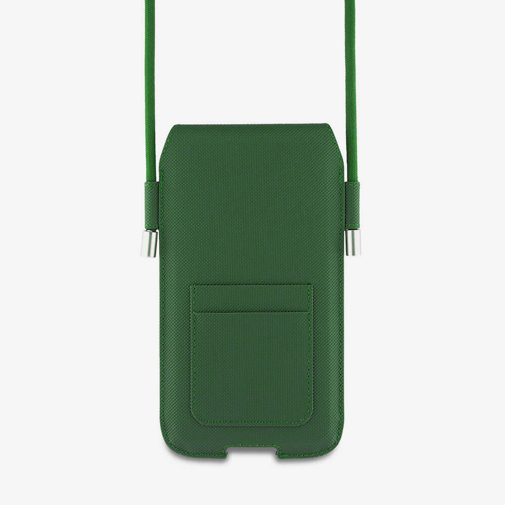 Lacoste Orijinal Lisanslı Çapraz Vücut Askılı PU Pike Desenli 6.7 inç'e Kadar Universal Kılıf