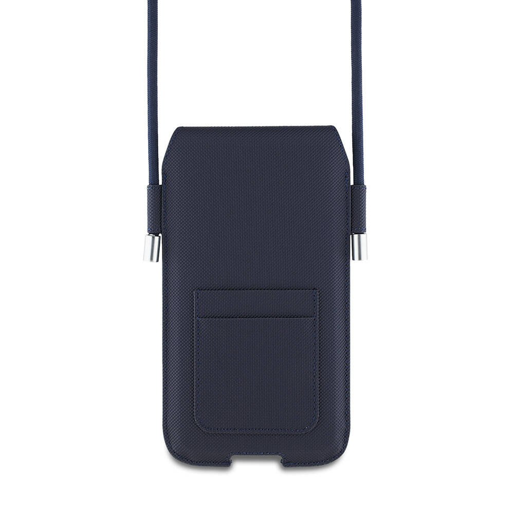 Lacoste Orijinal Lisanslı Çapraz Vücut Askılı PU Pike Desenli 6.7 inç'e Kadar Universal Kılıf