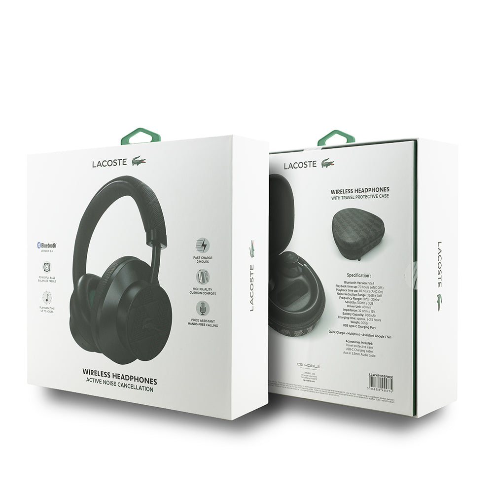 Lacoste Orijinal Lisanslı LH02 ANC Taşıma Çantalı Ayarlanabilir Kulak Üstü Bluetooth Kulaklık v5.4