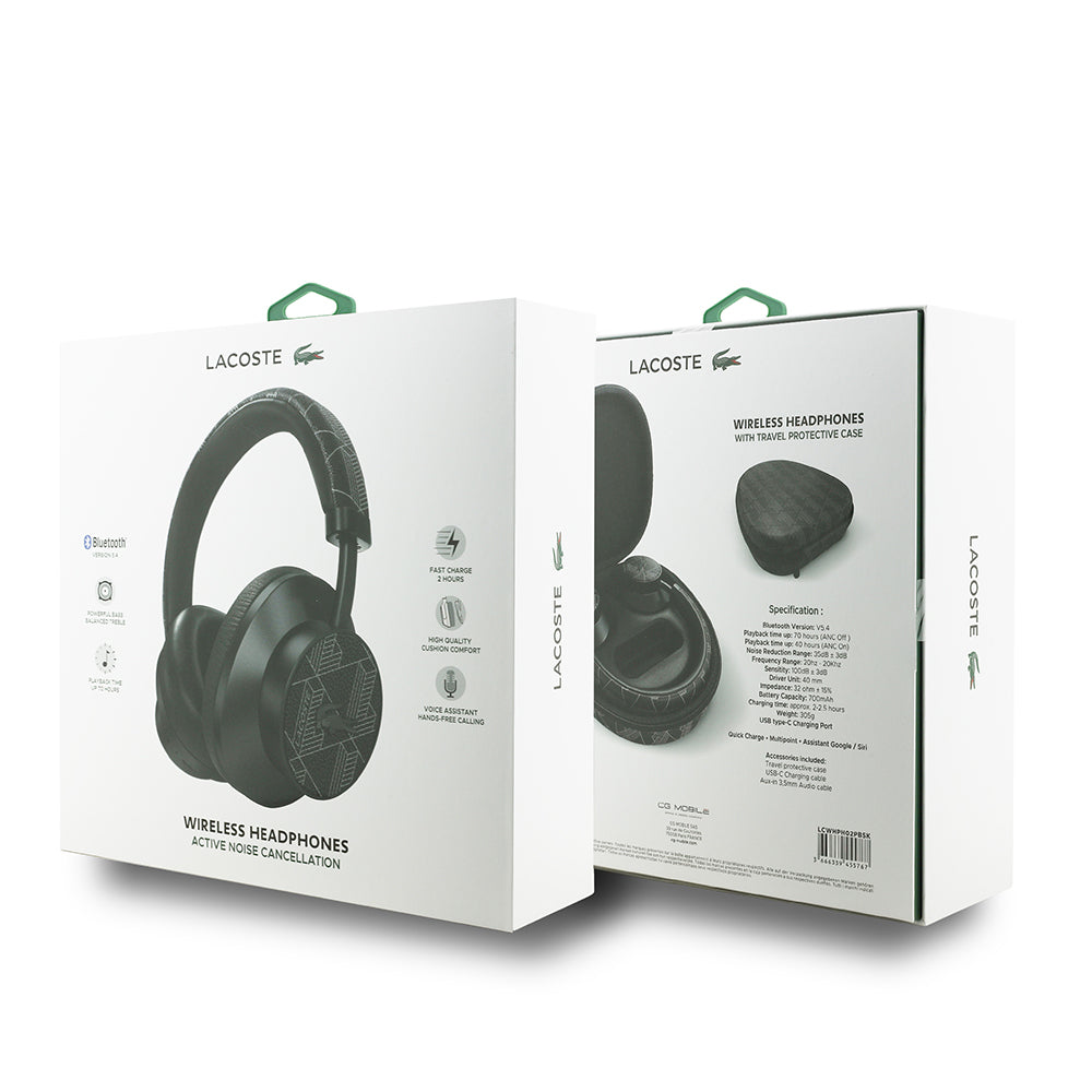Lacoste Orijinal Lisanslı LH02 ANC Taşıma Çantalı Ayarlanabilir Kulak Üstü Bluetooth Kulaklık v5.4