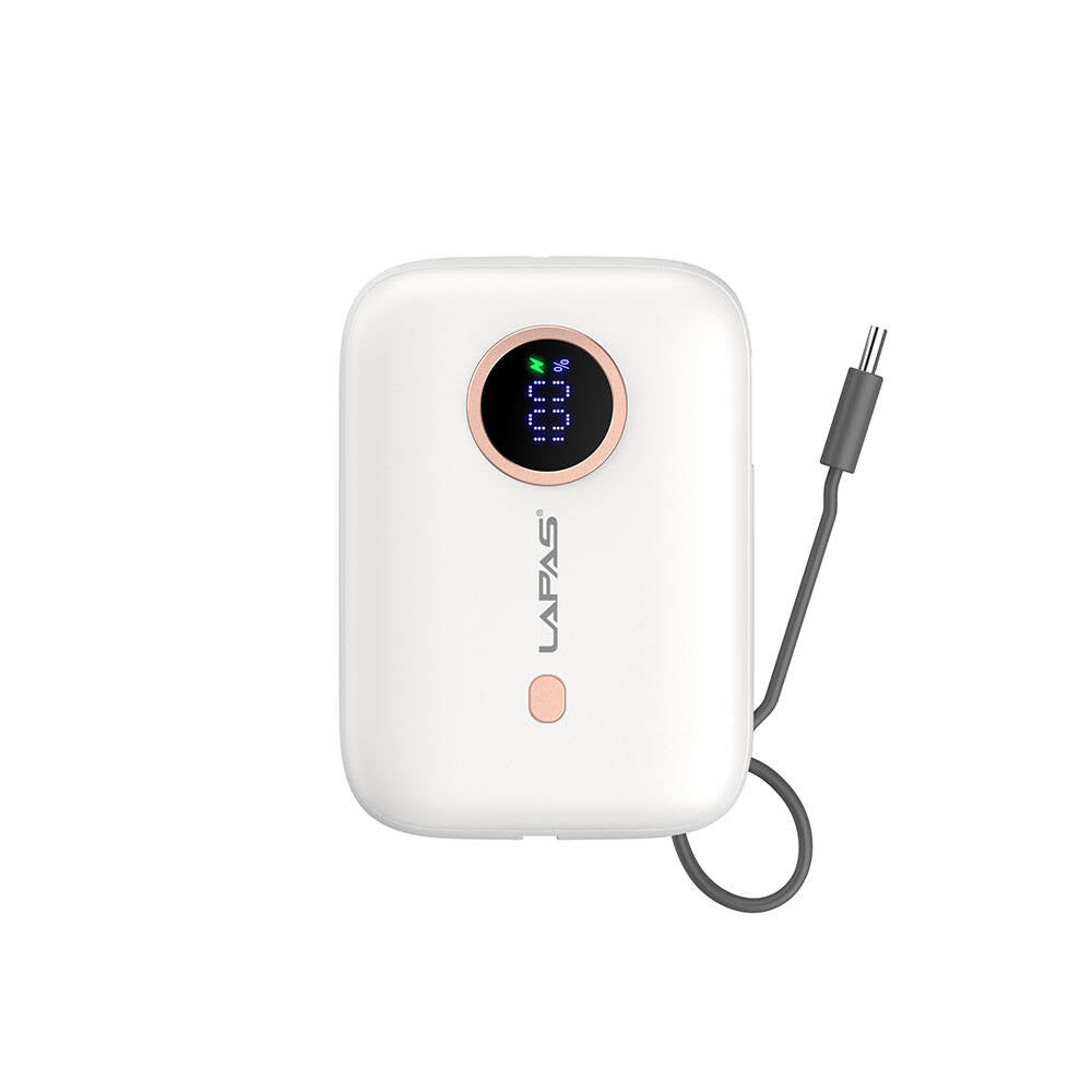 Lapas LP-PW001 Dijital LED Göstergeli Type-C Kablolu Taşınabilir Powerbank 10.000mAh