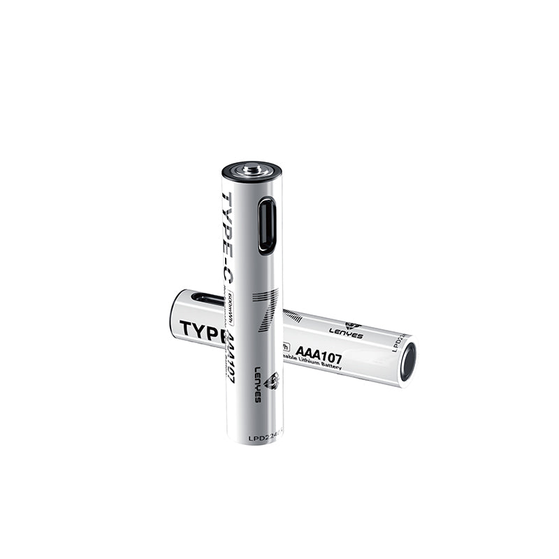 Lenyes AAA107 Type-C Şarj Portlu Şarj Edilebilir AAA Lityum-ion Pil 600mWh 1.5V 2 Adet