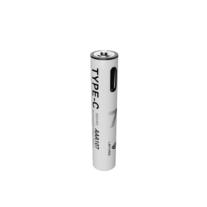 Lenyes AAA107 Type-C Şarj Portlu Şarj Edilebilir AAA Lityum-ion Pil 600mWh 1.5V 2 Adet