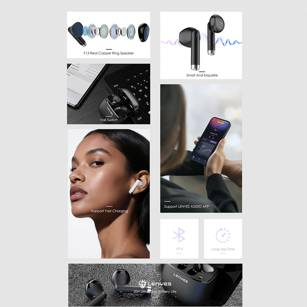 Lenyes Air 102 TWS Kulak İçi Bluetooth v5.4 Kulaklık