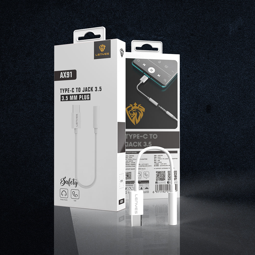 Lenyes AX91 Type-C to 3.5mm Hi-Fi Aux Çevirici Ses Adaptörü