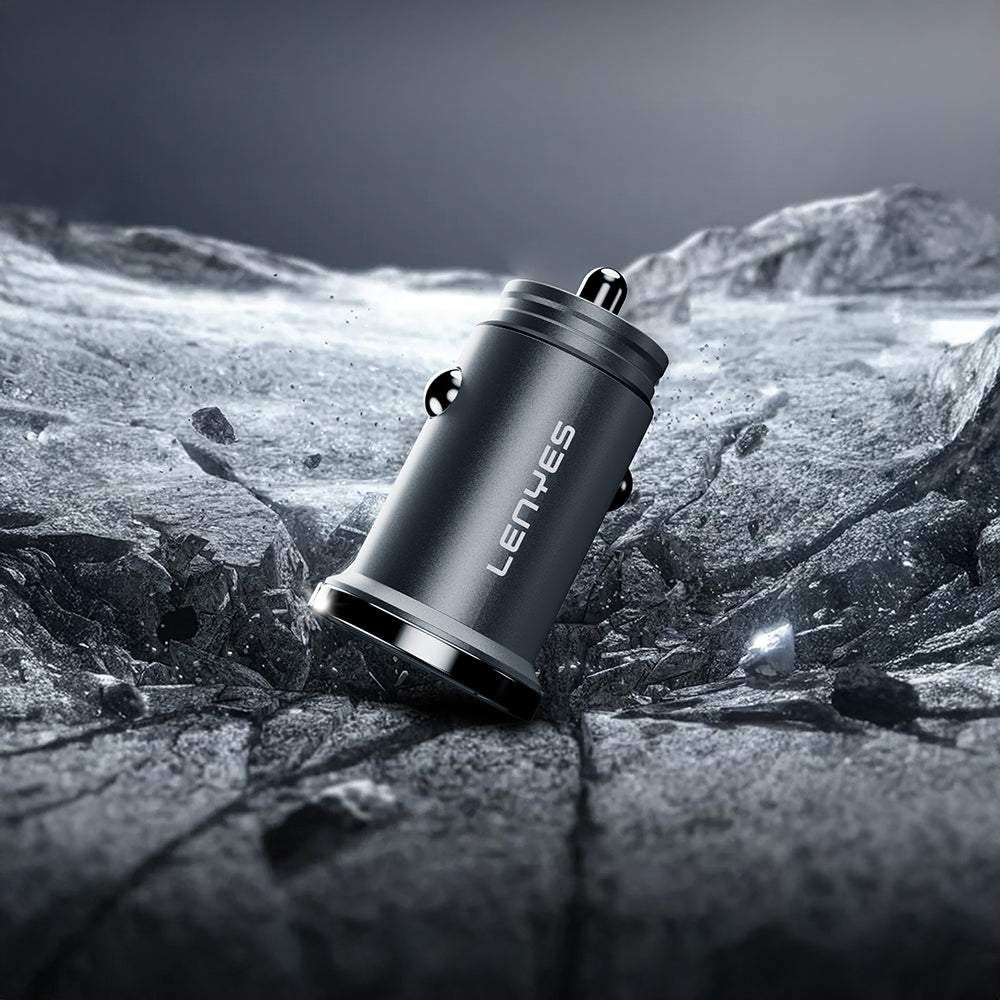 Lenyes CA60 Hızlı Şarj Özellikli Dual Type-C + USB-A Portlu Mini Araç Şarj Aleti PD 45W