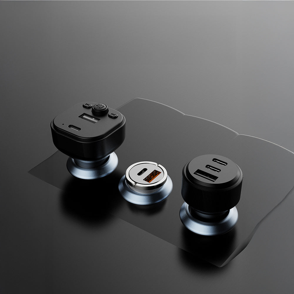 Lenyes CA60 Hızlı Şarj Özellikli Dual Type-C + USB-A Portlu Mini Araç Şarj Aleti PD 45W