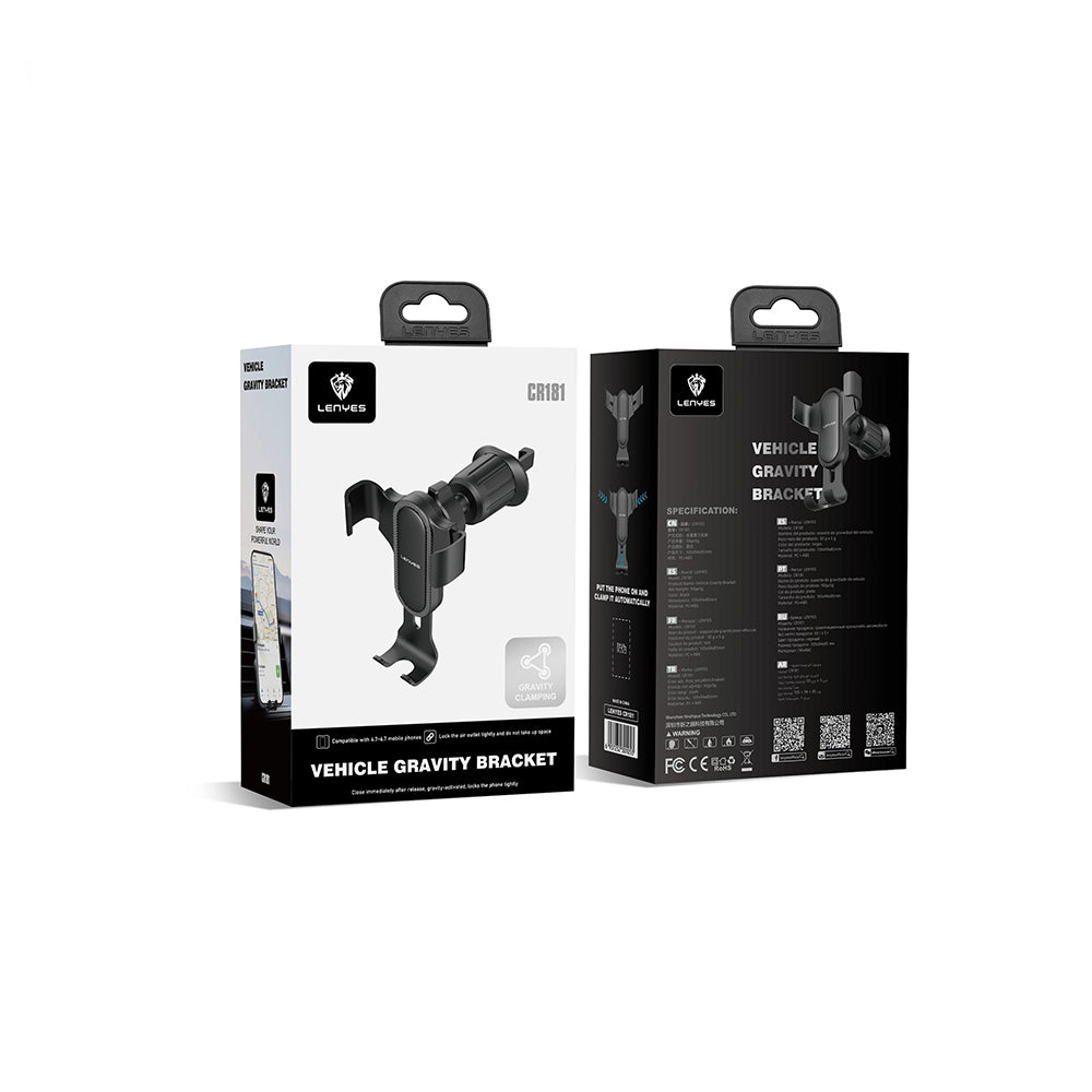 Lenyes CR181 360 Derece Dönebilen Havalandırma Tasarımlı Araç Telefon Tutucu