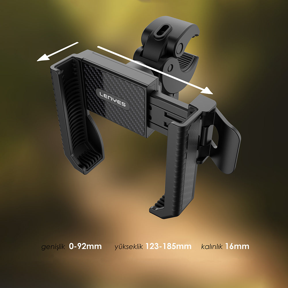 Lenyes CR182 360 Derece Ayarlanabilir Çift Kilitli Bisiklet ve Motosiklet Telefon Tutucu