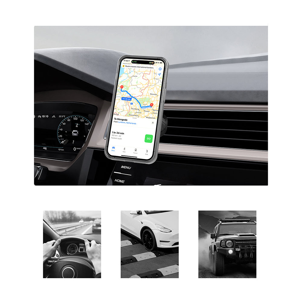 Lenyes CR183 M-safe Magnetik Özellikli 360 Derece Dönebilen Havalandırma Tasarım Araç Telefon Tutucu