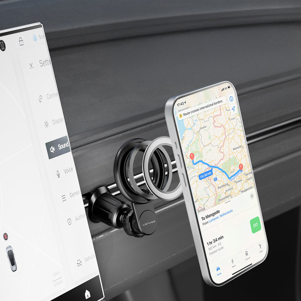 Lenyes CR183 M-safe Magnetik Özellikli 360 Derece Dönebilen Havalandırma Tasarım Araç Telefon Tutucu