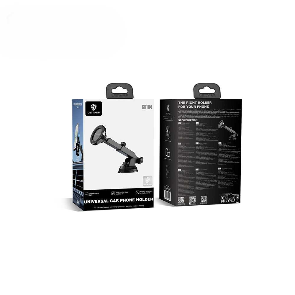 Lenyes CR184 360 Derece Dönebilen Teleskopik Vantuzlu Araç Telefon Tutucu