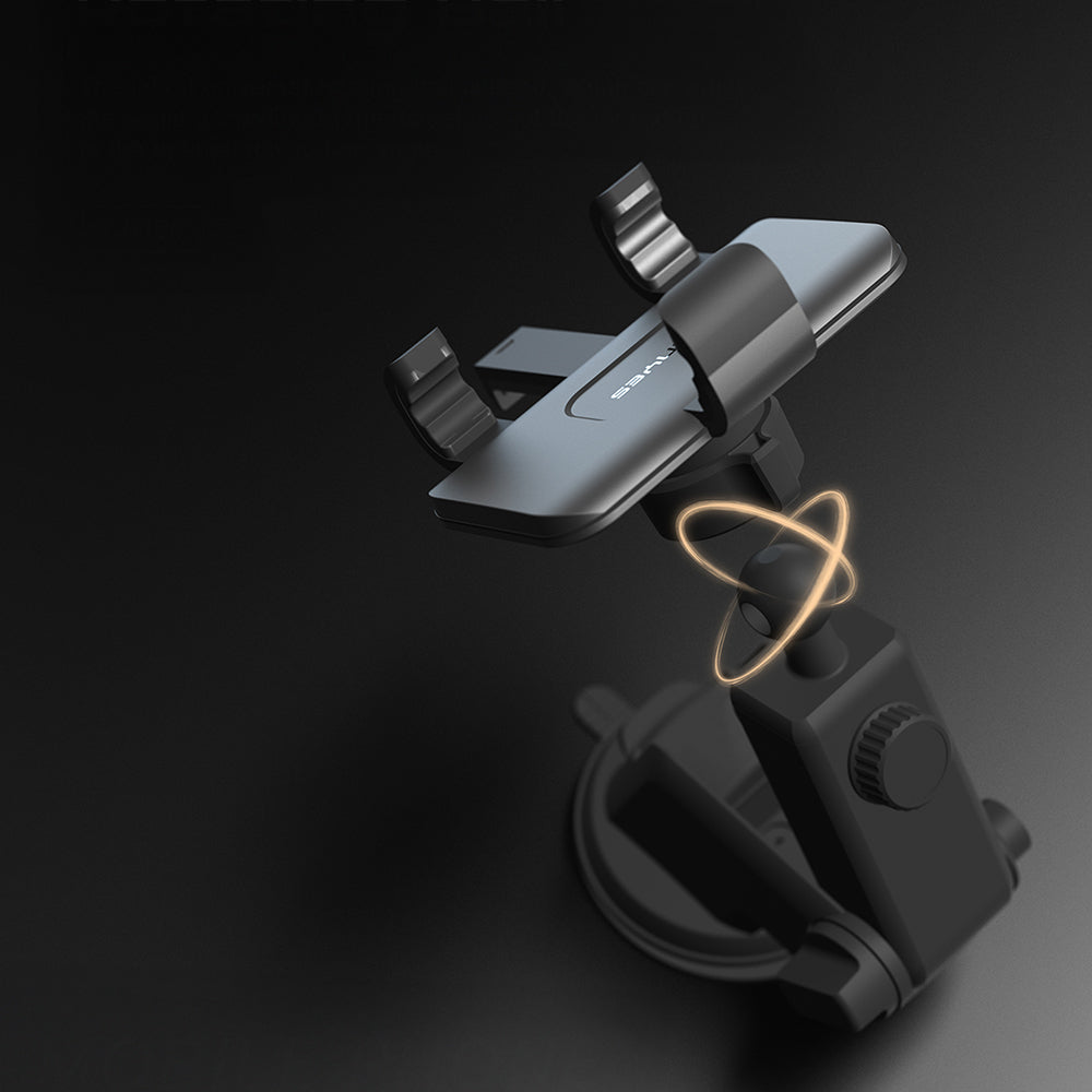 Lenyes CR195 Sarsıntı Önleyici 360° Derece Dönebilen Teleskopik Vantuzlu Tasarım Araç Telefon Tutucu