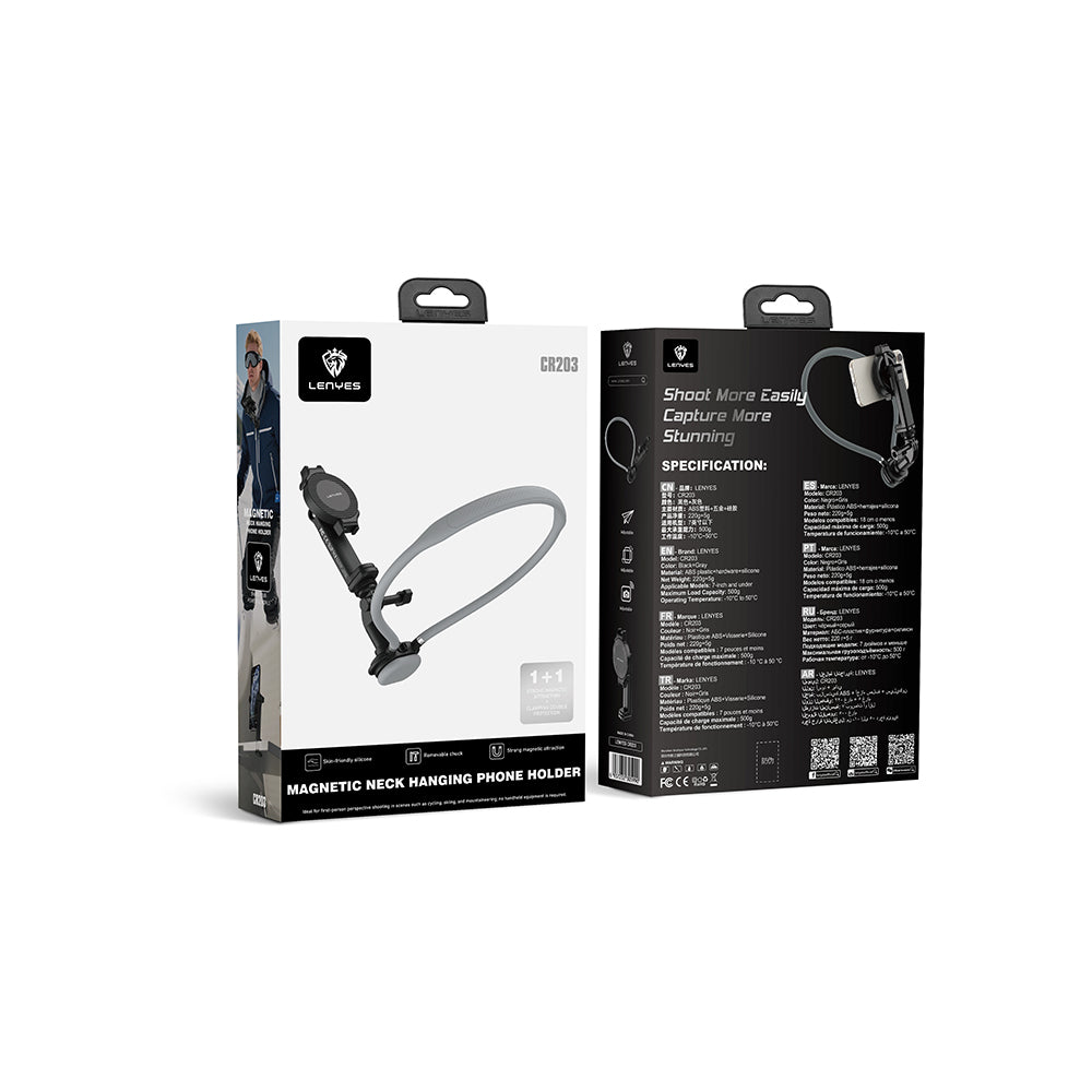 Lenyes CR203 2in1 Eller Serbest Magnetik Boyun Askılı Telefon Tutucu