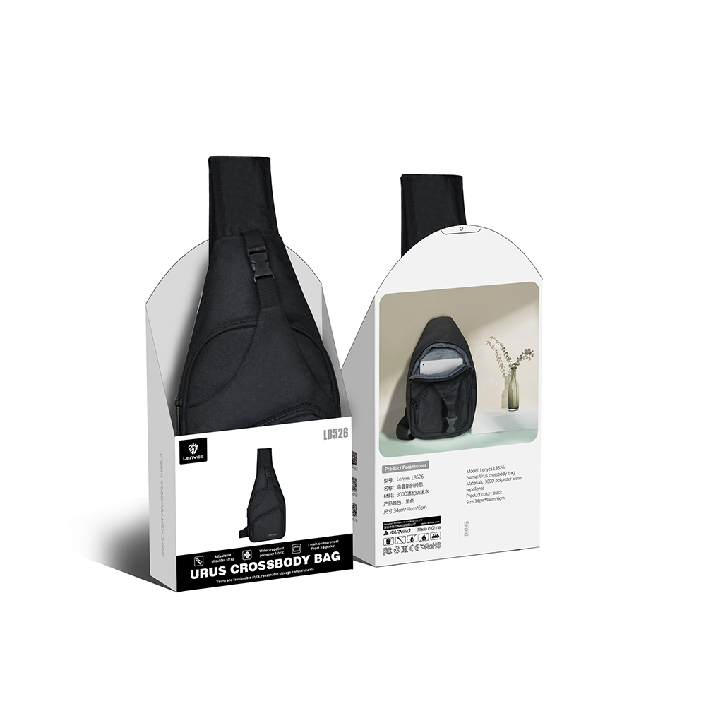Lenyes LB526 Urus Serisi Su Geçirmez Polyester Kumaş Ayarlanabilir Omuz Askılı Çapraz Vücut Çantası