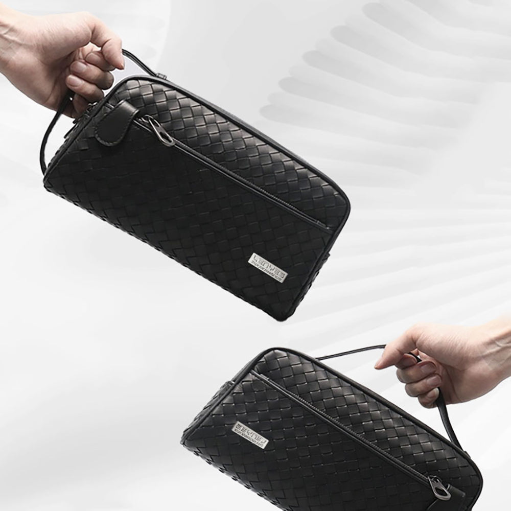 Lenyes LB527 Tomas Serisi Dokuma PU Mat Deri Bilek Tasarımlı Çizilmeye Karşı Dayanıklı Aksesuar Çantası