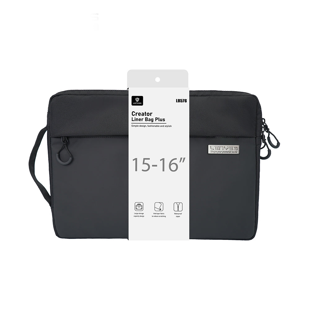 Lenyes LB576 Creator Serisi Darbe Emici Su Geçirmez Polyester Kumaş 15-16 inç Laptop Çantası