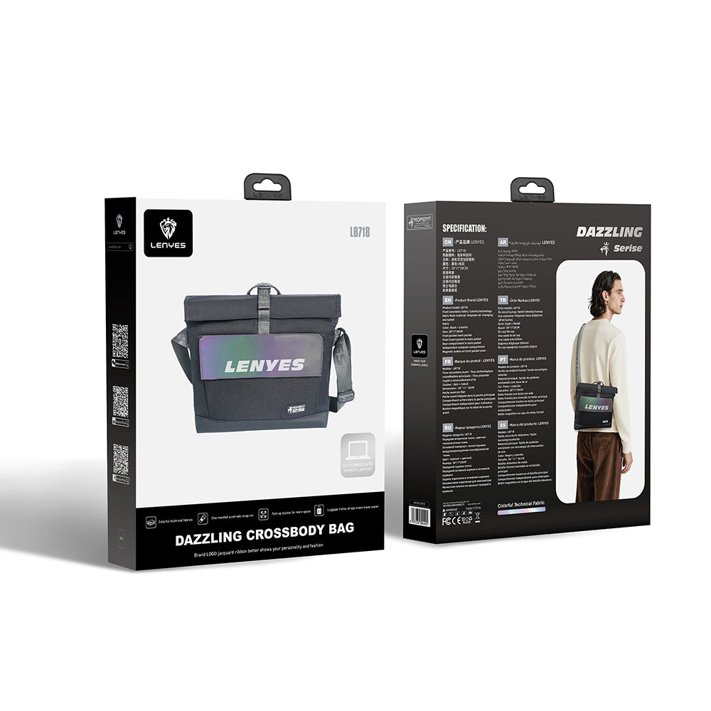 Lenyes LB718 Dazzling Serisi Çok Amaçlı Su Geçirmez Omuz Askılı Seyahat Çantası