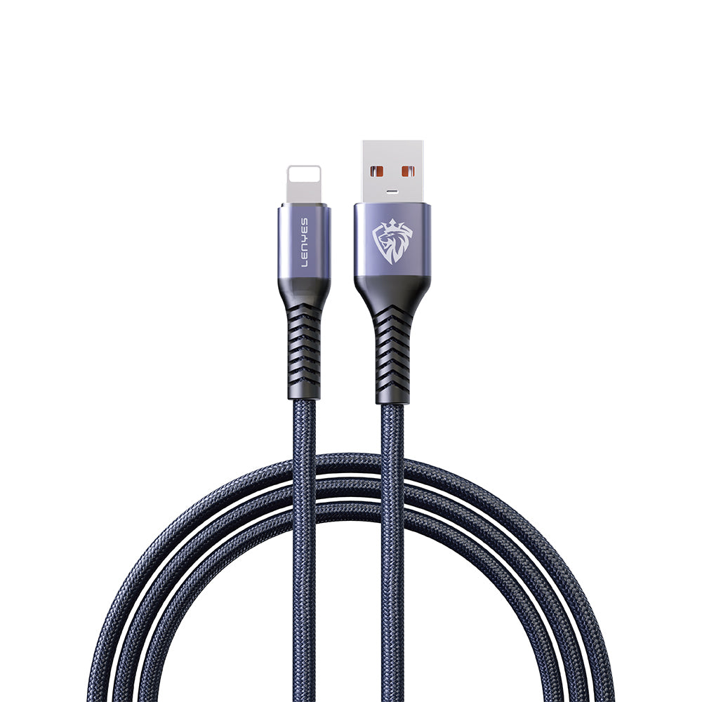 Lenyes LC510 USB-A to Lightning 2.4A Örgü Tasarımlı Hızlı Şarj Özellikli Data ve Şarj Kablosu 1M
