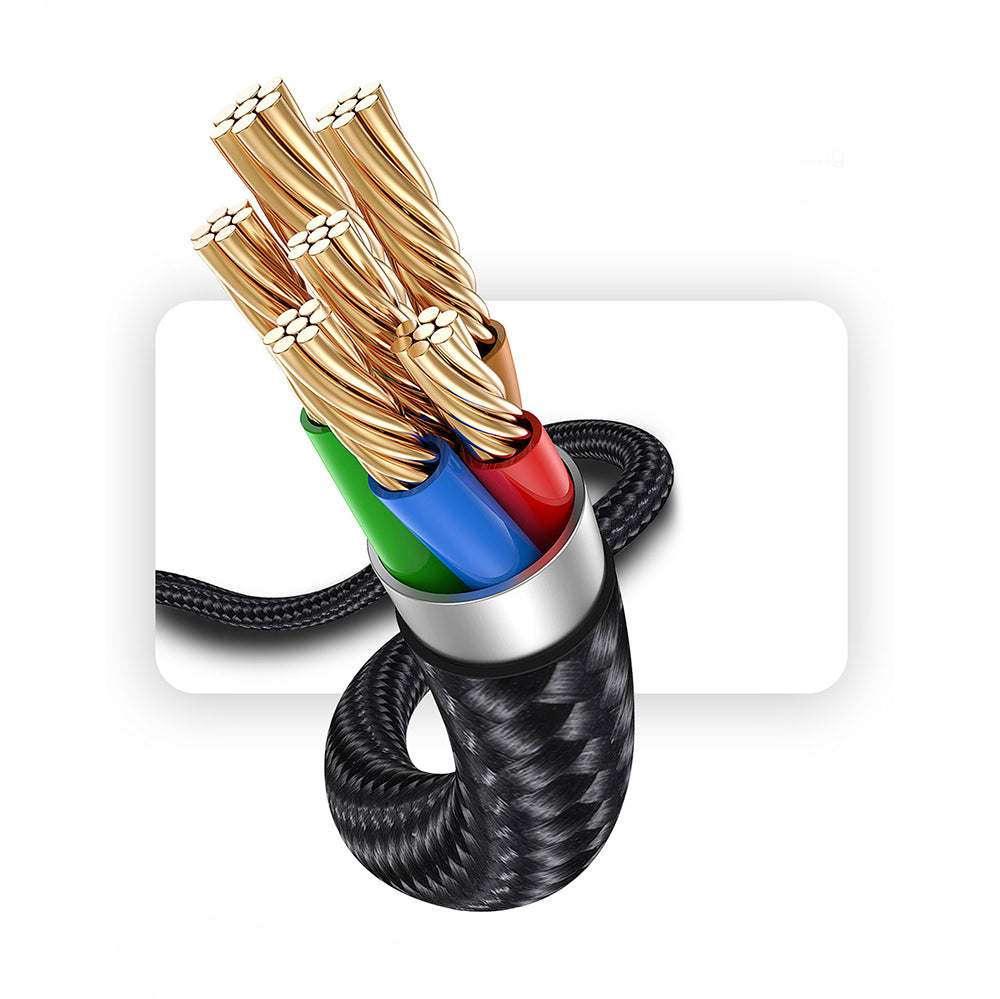 Lenyes LC514 USB-A to Lightning Hızlı Şarj Özellikli Örgülü Data ve Şarj Kablosu 15W 1M