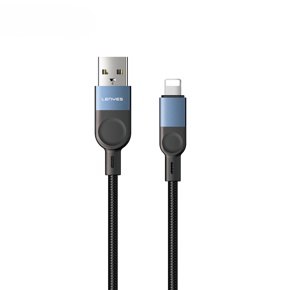Lenyes LC514 USB-A to Lightning Hızlı Şarj Özellikli Örgülü Data ve Şarj Kablosu 15W 1M