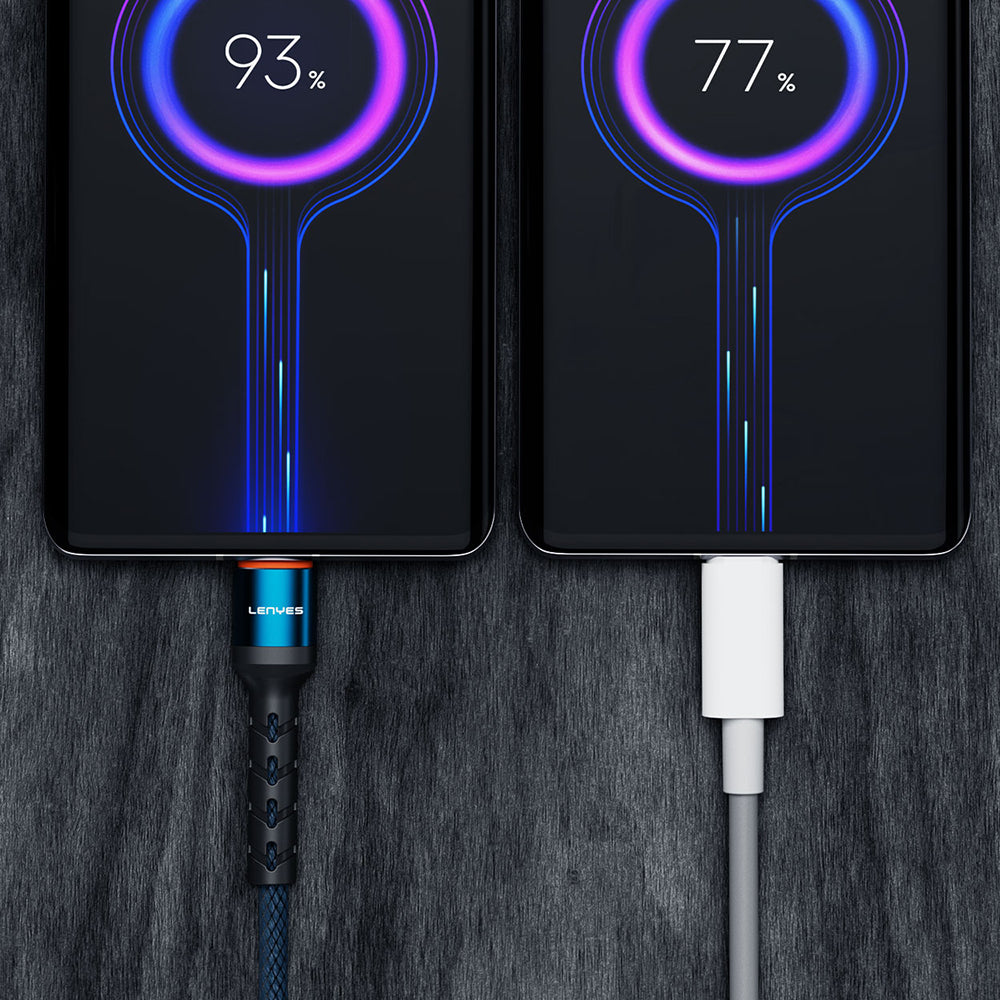 Lenyes LC515 Type-C to Lightning Hızlı Şarj Özellikli Örgülü Data ve Şarj Kablosu 30W 1M