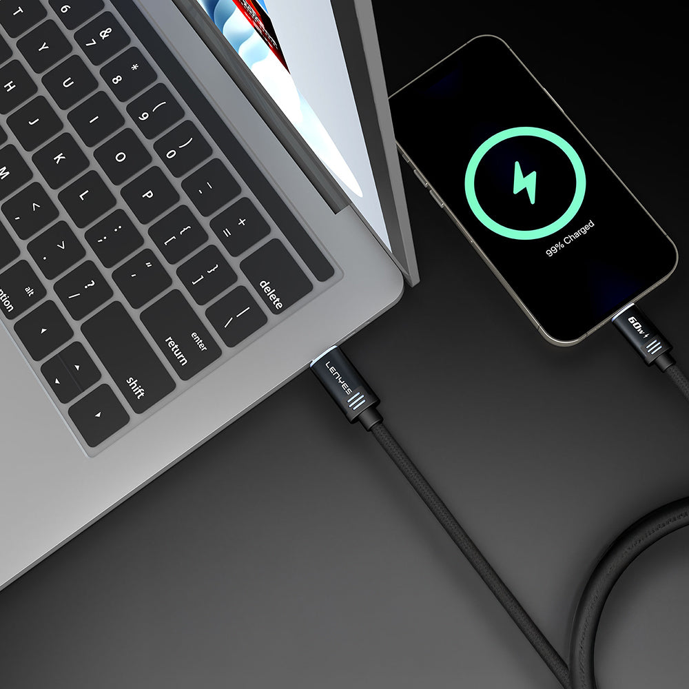 Lenyes LC532 Type-C to Type-C Hızlı Şarj Özellikli Data ve Şarj Kablosu 60W 1M