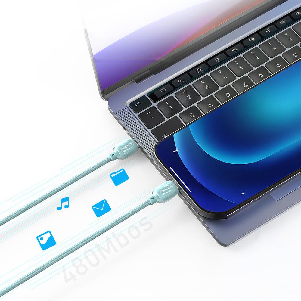 Lenyes LC536 Type-C to Type-C PD Örgü Tasarımlı Hızlı Şarj Özellikli Data ve Şarj Kablosu 60W 1M