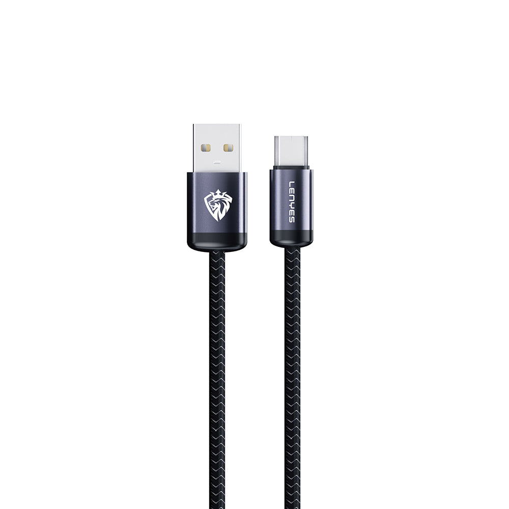 Lenyes LC537 USB-A to Micro Hızlı Şarj Özellikli Örgülü Data ve Şarj Kablosu 10W 1M