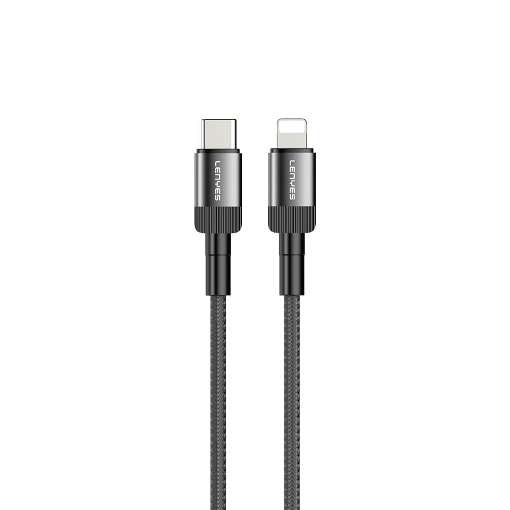 Lenyes LC546 Type-C to Lightning Örgü Tasarımlı Hızlı Şarj Özellikli Data ve Şarj Kablosu 27W 1M