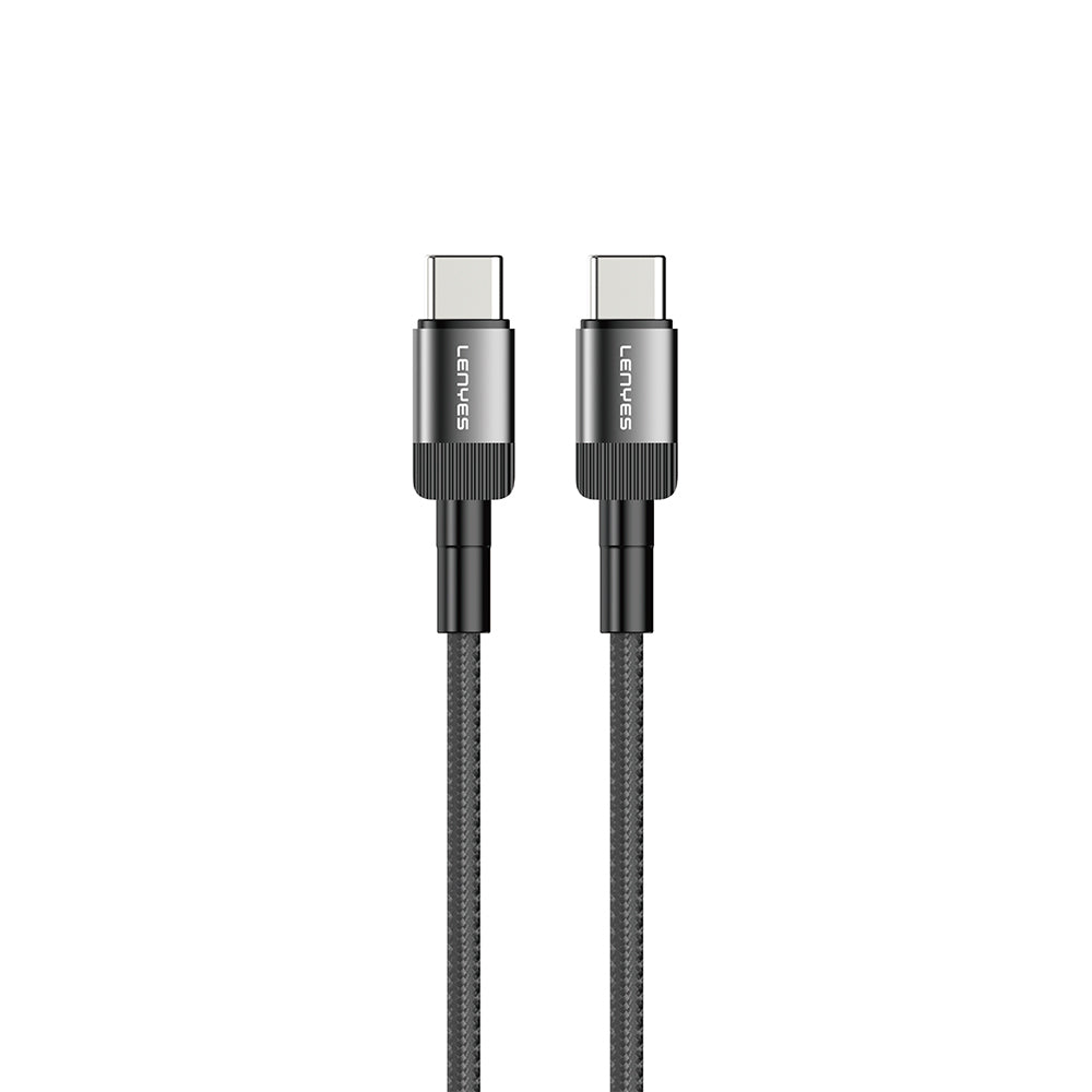 Lenyes LC546 Type-C to Type-C Örgü Tasarımlı Hızlı Şarj Özellikli Data ve Şarj Kablosu 60W 1M