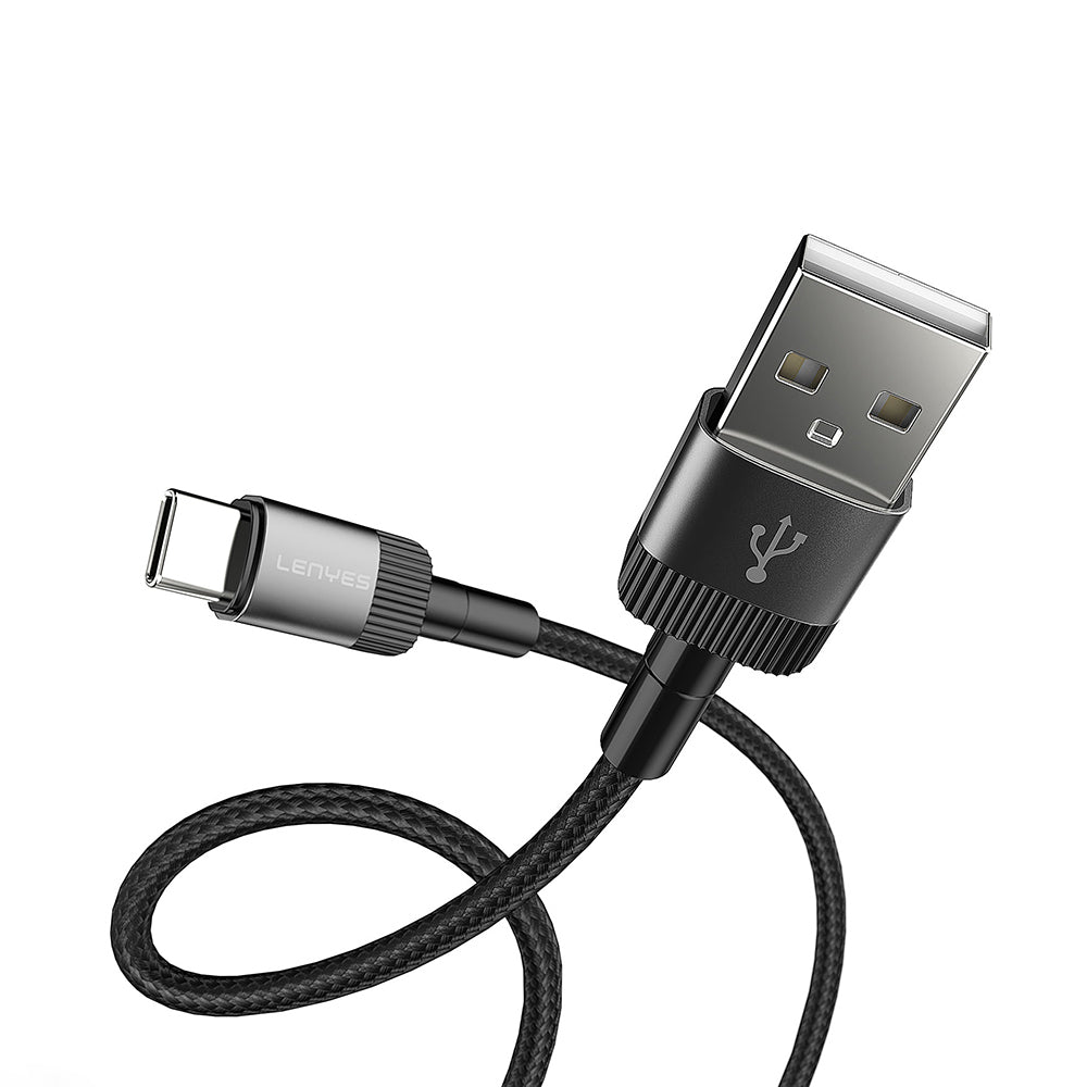 Lenyes LC546 USB-A to Type-C Örgü Tasarımlı Hızlı Şarj Özellikli Data ve Şarj Kablosu 12W 1M