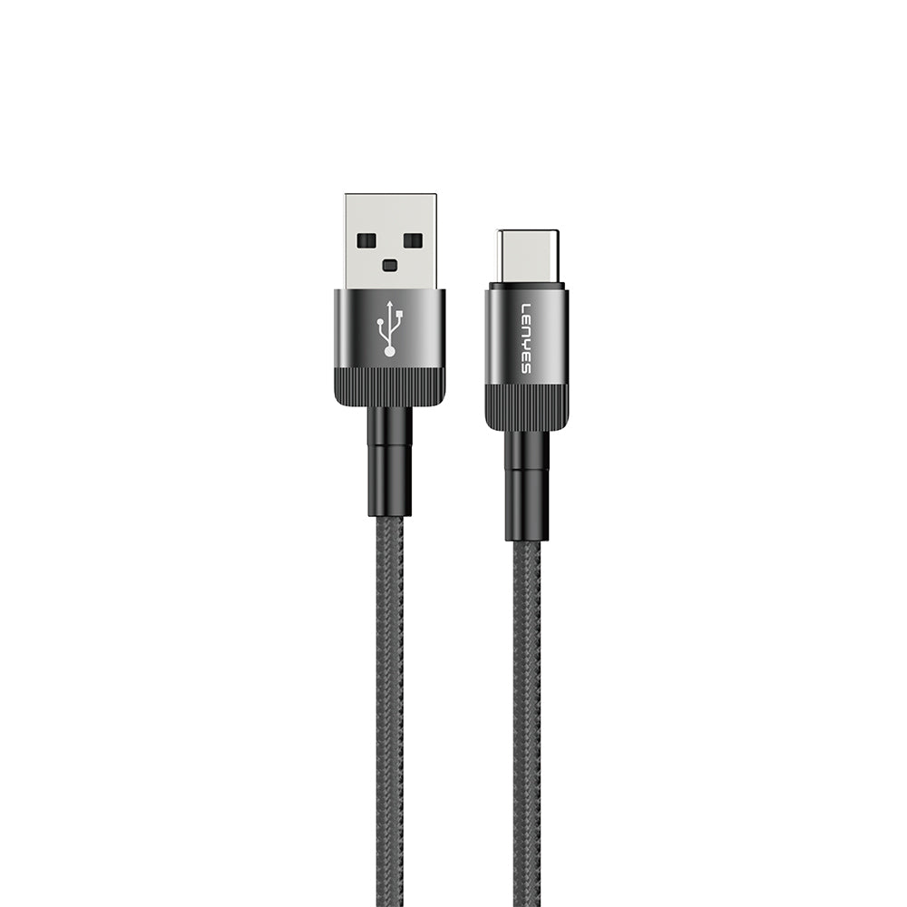 Lenyes LC546 USB-A to Type-C Örgü Tasarımlı Hızlı Şarj Özellikli Data ve Şarj Kablosu 12W 1M