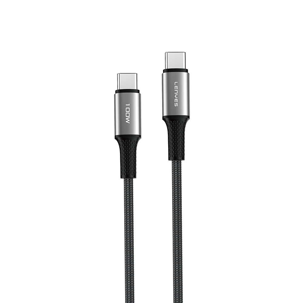 Lenyes LC562 Type-C to Type-C PD Örgü Tasarımlı Hızlı Şarj Özellikli Data ve Şarj Kablosu 100W 2M