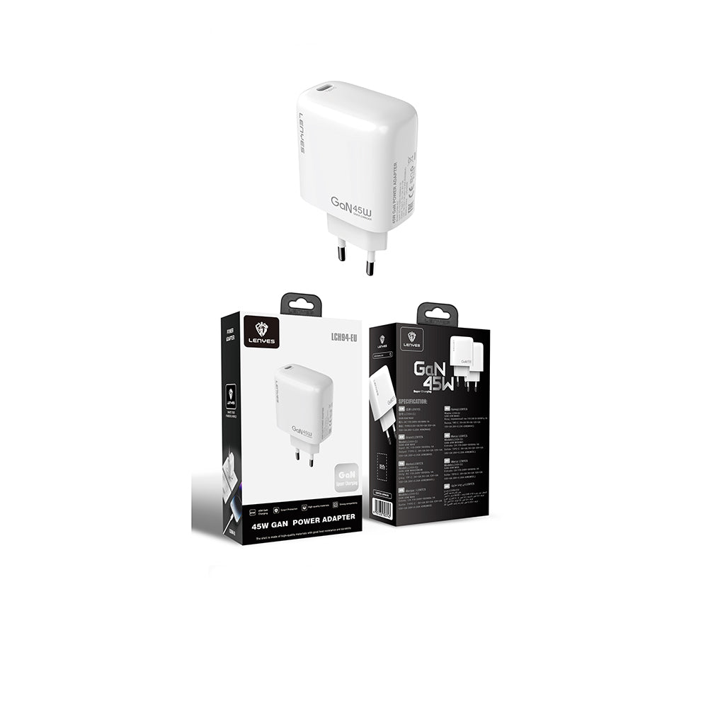 Lenyes LCH94 Type-C GaN Teknolojili PD Hızlı Şarj Özellikli Şarj Başlığı 45W
